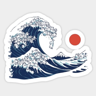 The Great Wave of Samoyed Sticker